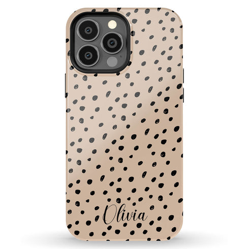 Spotted Dots Personalized Name iPhone Case